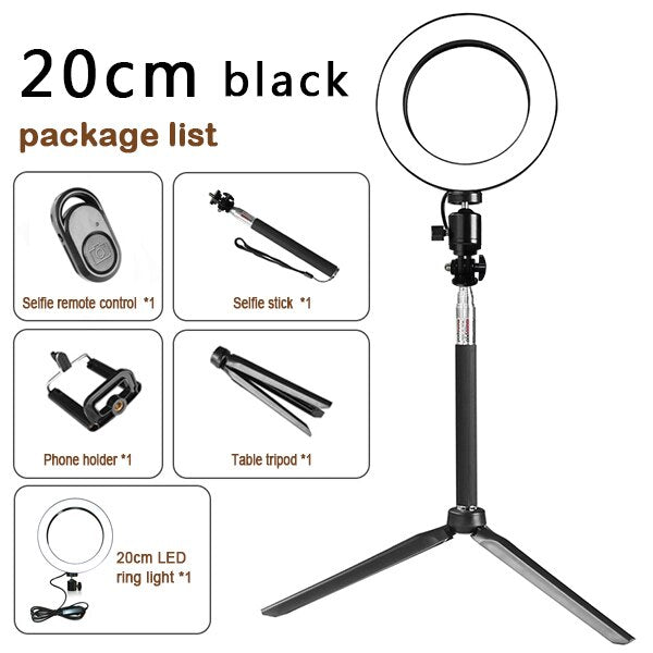 LumaGlow 10" LED Ring Light Kit with Remote for iPhone Videos