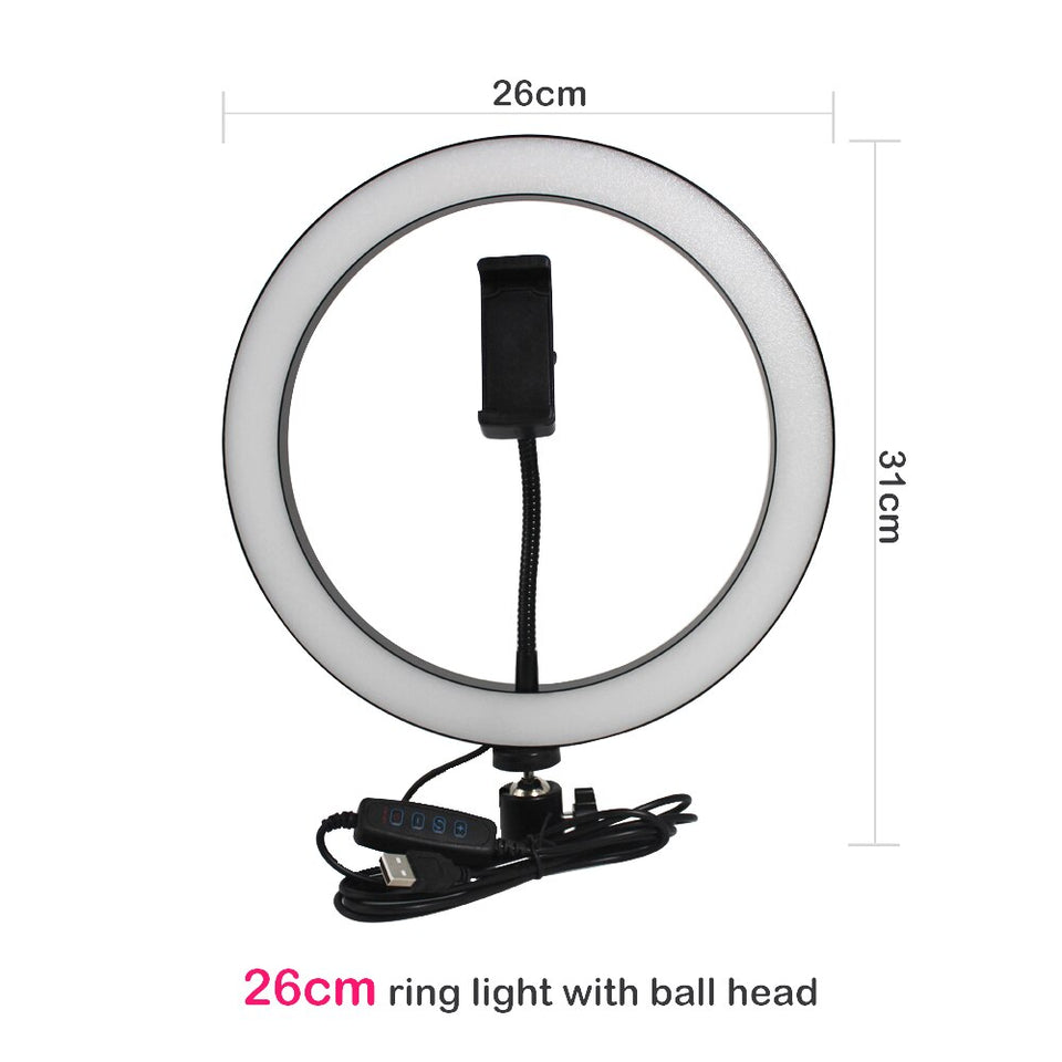 LumaGlow 10" LED Ring Light Kit with Remote for iPhone Videos