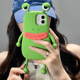Aesthetic kawaii frog phone case for stylish protection