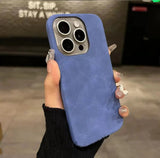 Royal blue slim shockproof iPhone case with suede finish