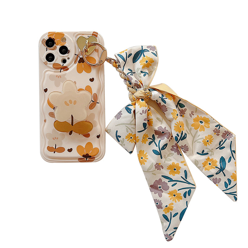 Autumn leaves and flowers phone case design