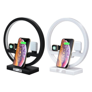 Space Saving Wireless Charging Organizer for Desk and Nightstand