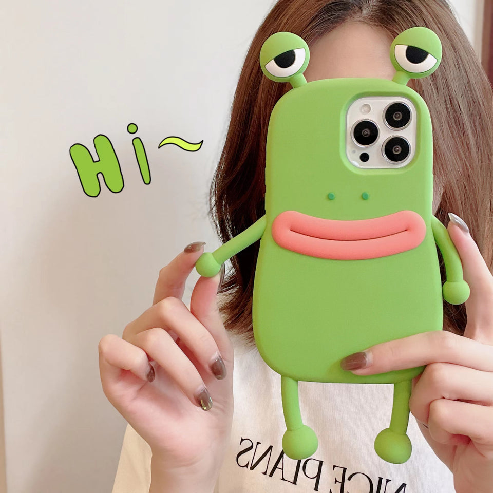 Cute 3D frog iPhone case kawaii design