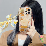 Soft silicone floral phone cover for iPhone