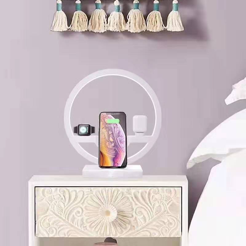 Space Saving Wireless Charging Organizer for Desk and Nightstand
