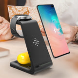 Wireless charging dock charging smartphone and smartwatch
