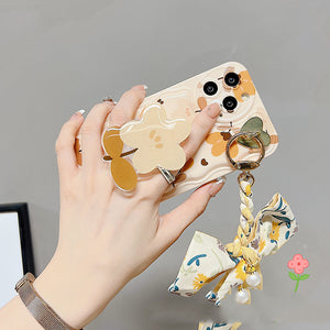 Floral iPhone case with silk scarf accessory