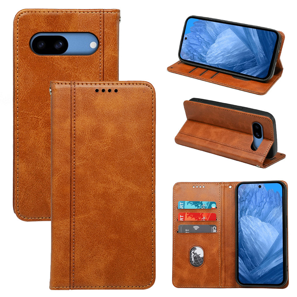 Luxury flip leather case for Google Pixel in black