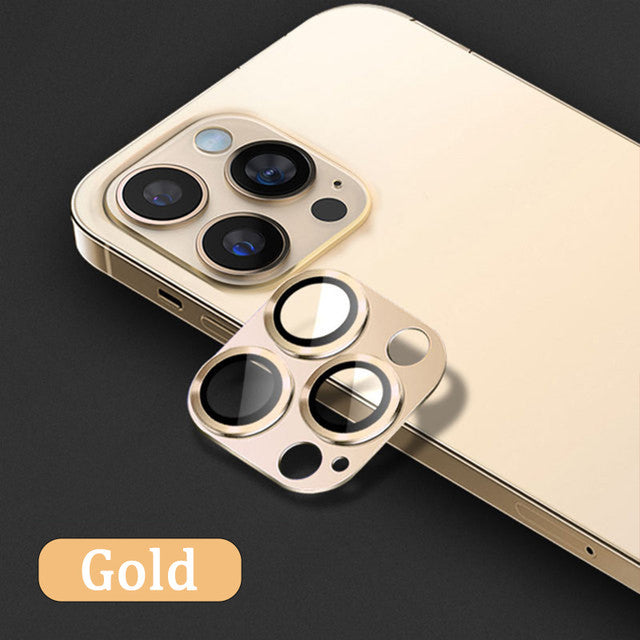 HD tempered glass iPhone camera lens protector silver edition