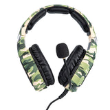 K8 camouflage gaming headset with built-in microphone