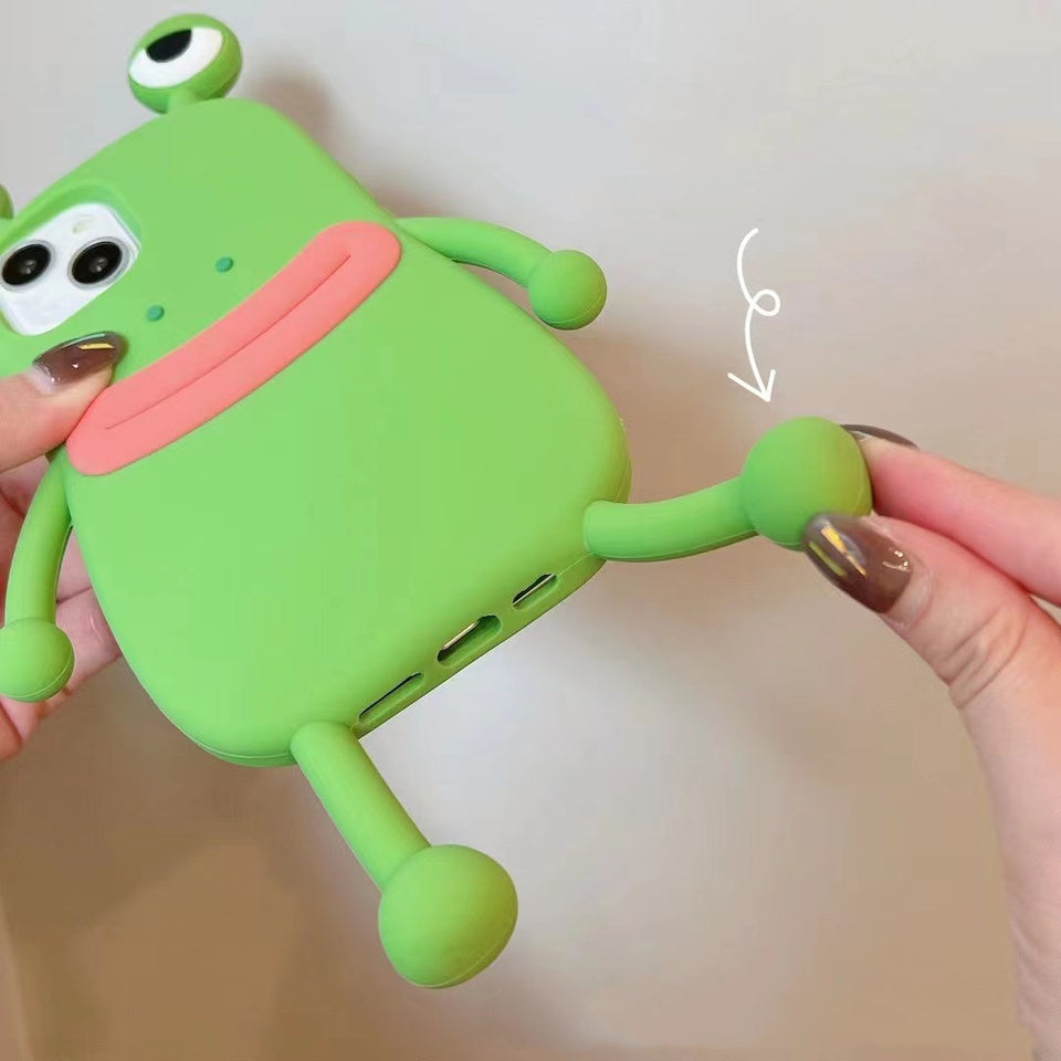 Cute 3D frog iPhone case with kawaii silicone design