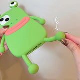 Cute 3D frog iPhone case with kawaii silicone design