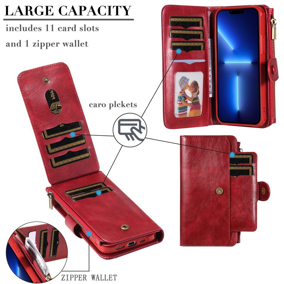 Red anti-drop magnetic phone case for iPhone
