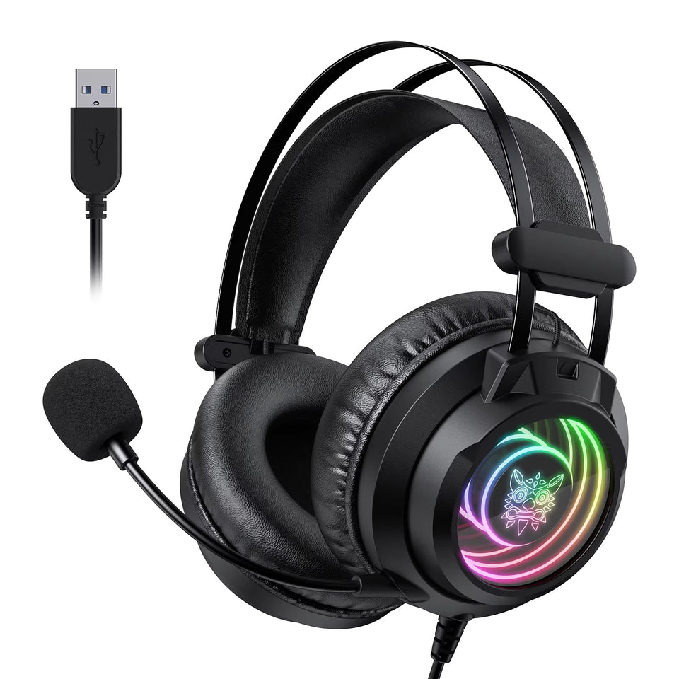 Gaming headset compatible with laptops and desktop computers