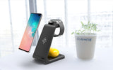 Compact charging station for earbuds, phone, and watch
