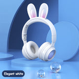 LED rabbit ear Bluetooth headphones glowing front view