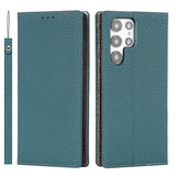 Premium genuine leather Samsung Galaxy S24 Ultra case in black