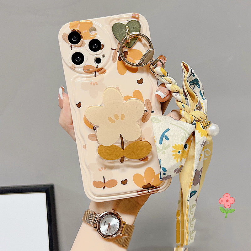 Cute aesthetic fall iPhone case with built-in stand