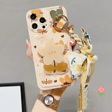 Cute aesthetic fall iPhone case with built-in stand