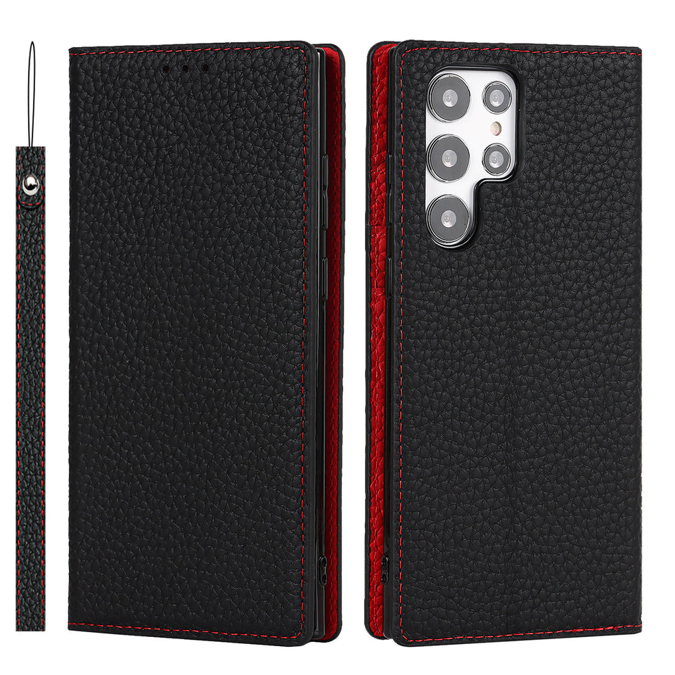 Slim shockproof Samsung Galaxy leather phone cover