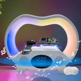 Wireless charging lamp with ambient lighting modes