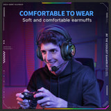 PC gaming headphones with built-in microphone and USB support