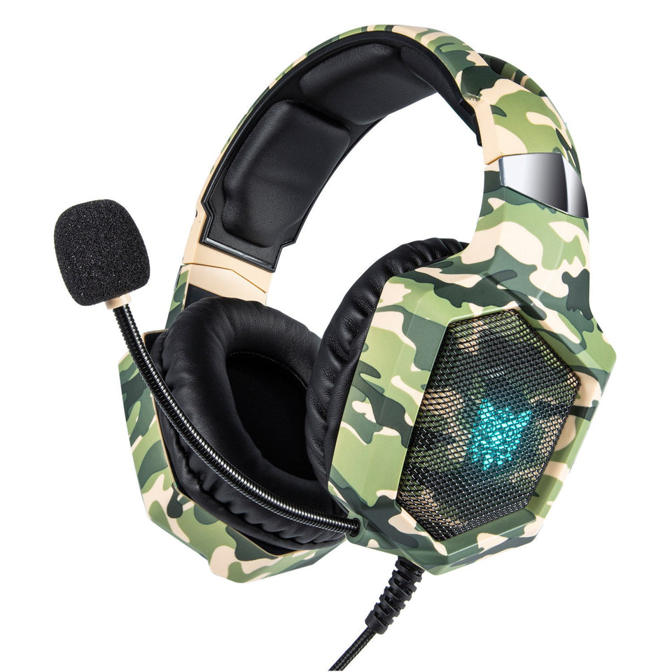 Camouflage over-ear gaming headset for mobile and console gaming