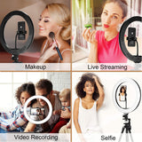 Ring light demonstrating warm and cool lighting modes for videos

