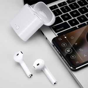 i7s wireless Bluetooth earbuds in black
